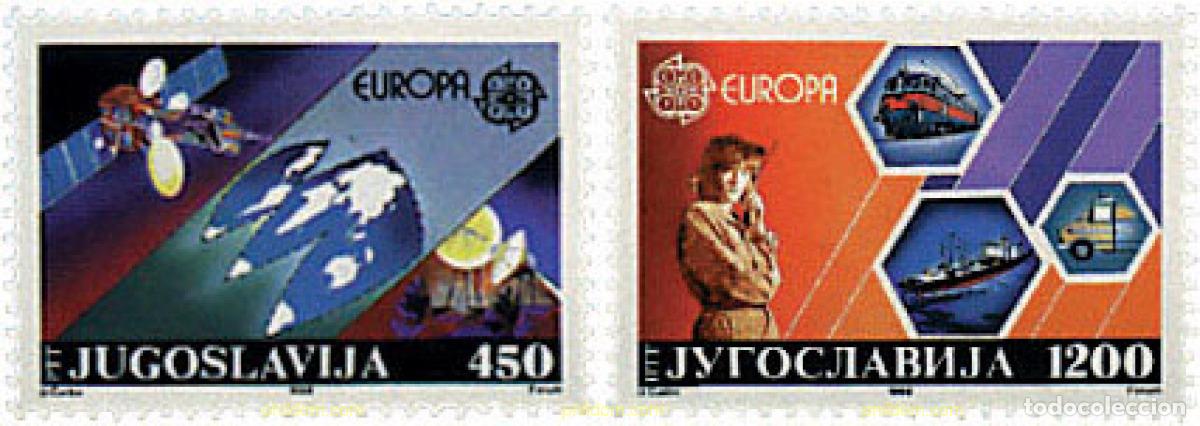Sellos: 62711 MNH YUGOSLAVIA 1988 EUROPA CEPT. TRANSPORTE Y MEDIOS DE COMUNICACION