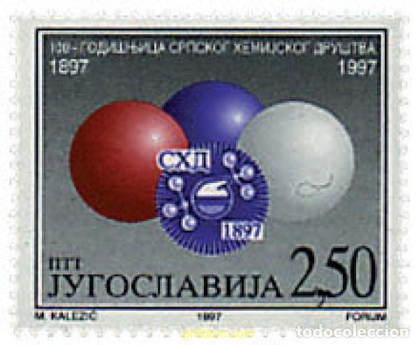 Selos: 34370 MNH YUGOSLAVIA 1997 CENTENARIO DE LA SOCIEDAD QUIMICA SERBIA