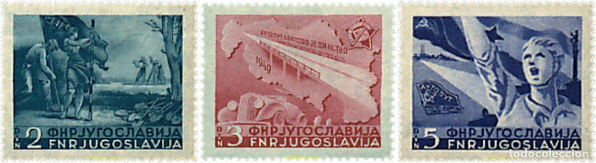 Timbres: 669952 HINGED YUGOSLAVIA 1950 INAUGURACION DE LA AUTOPISTA BELGRADO-ZAGREB