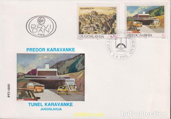 Timbres: 414338 MNH YUGOSLAVIA 1991 INAUGURACION DEL TUNEL DE KARAWANKEN