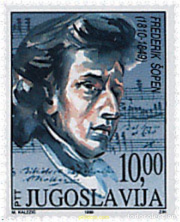 Selos: 56979 MNH YUGOSLAVIA 1999 150 ANIVERSARIO DE LA MUERTE DE FREDERIC CHOPIN