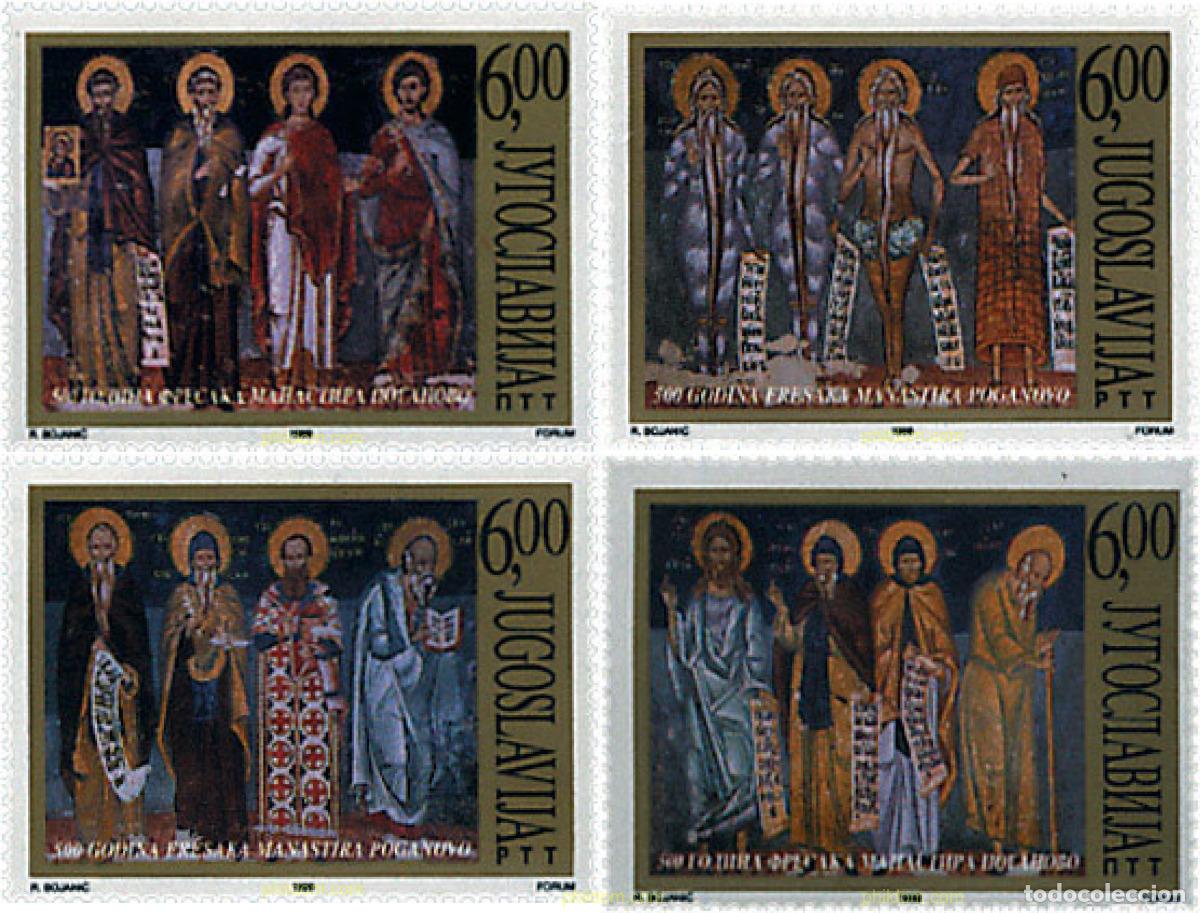Selos: 56980 MNH YUGOSLAVIA 1999 500 ANIVERSARIO DE LOS FRESCOS DEL TEMPLO DE POGANOVO
