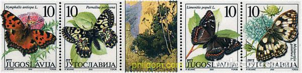 Selos: 5367 MNH YUGOSLAVIA 2000 MARIPOSAS