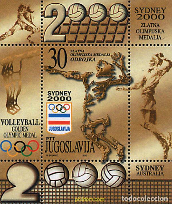 Sellos: 86512 MNH YUGOSLAVIA 2000 MEDALLISTAS DE LOS JUEGOS DE LA 27 OLIMPIADA. SYDNEY 2000