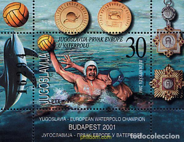 Sellos: 86525 MNH YUGOSLAVIA 2001 YUGOSLAVIA CAMPEONA DEL EUROPEO DE WATERPOLO