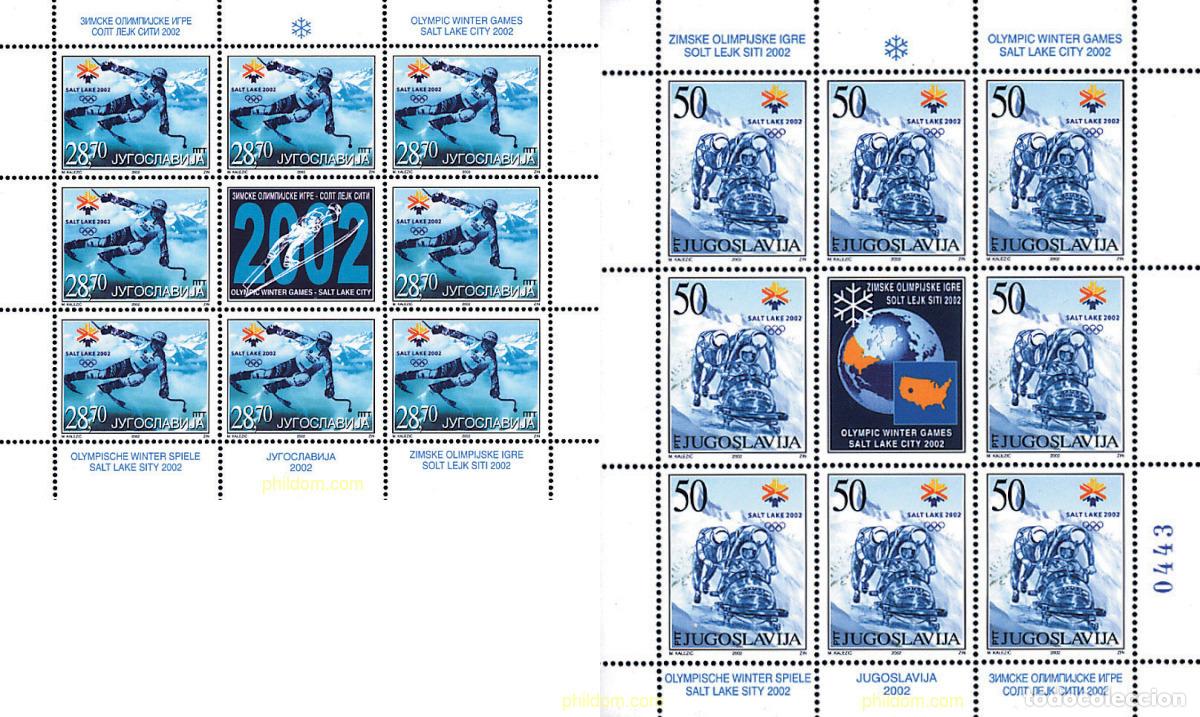 Sellos: 12553 MNH YUGOSLAVIA 2002 19 JUEGOS OLIMPICOS INVIERNO. SALT LAKE CITY 2002