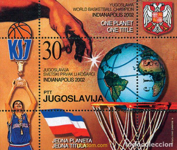 Sellos: 103393 MNH YUGOSLAVIA 2002 CAMPEONATO DEL MUNDO DE BALONCESTO
