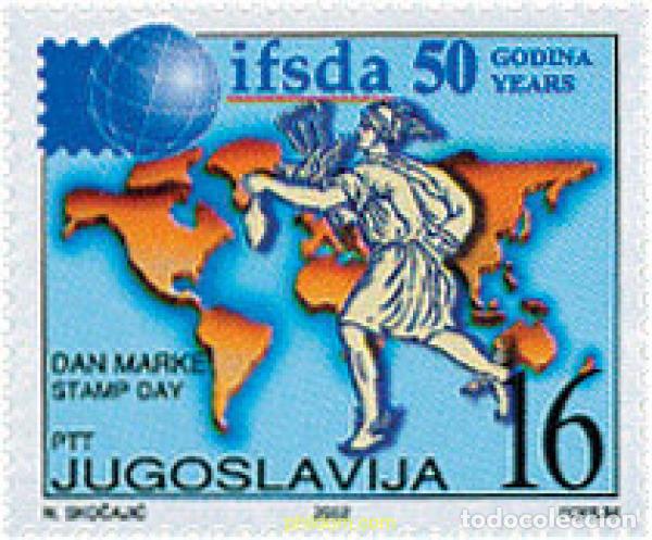 Sellos: 107186 MNH YUGOSLAVIA 2002 DIA DEL SELLO. 50 ANIVERSARIO DE LA IFSDA (FEDERACION INTERNACIONAL DE A
