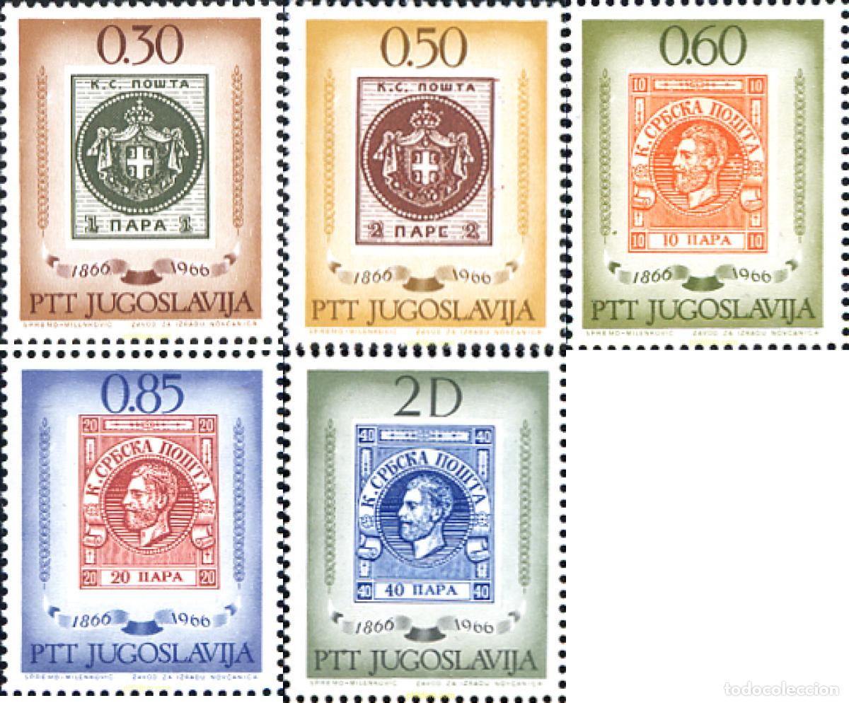 Sellos: 293838 MNH YUGOSLAVIA 1966 CENTENARIO DEL SELLO SERBIO