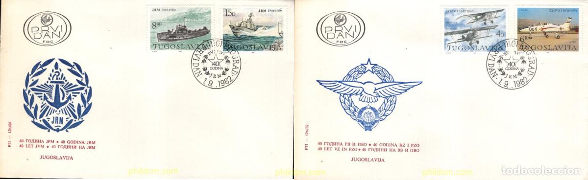 Sellos: 205860 MNH YUGOSLAVIA 1982 40 ANIVERSARIO DE LAS FUERZAS AEREAS Y MARITIMAS