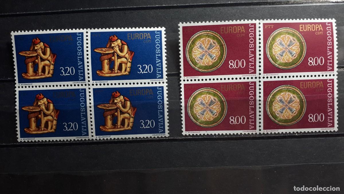 Sellos: YUGOSLAVIA. EUROPA. A&Ntilde;O 1976. **. YVERT 1524/5. Bloque de 4