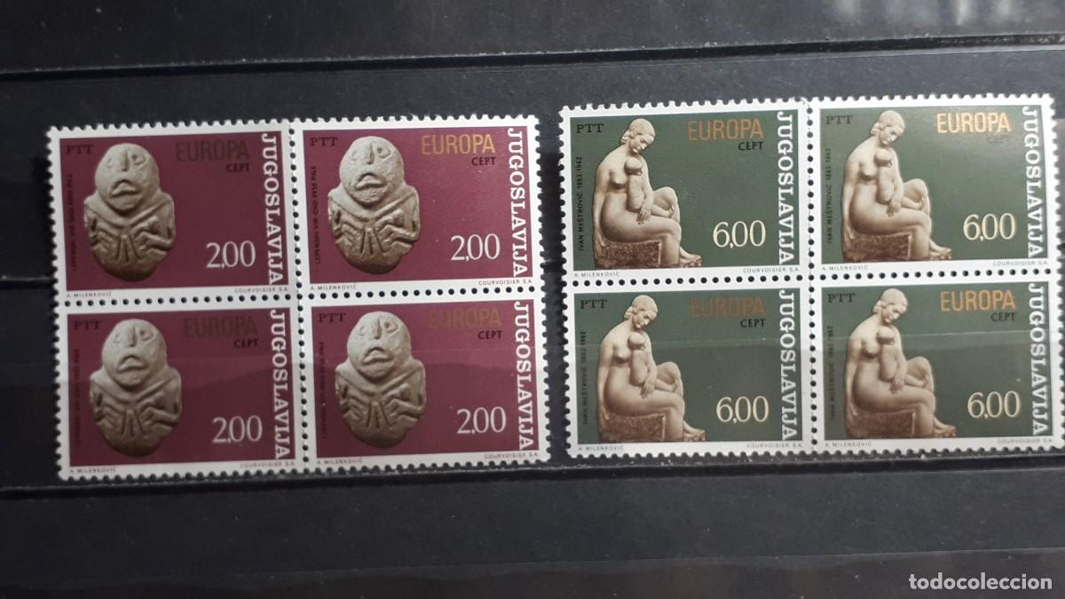 Sellos: YUGOSLAVIA. EUROPA. A&Ntilde;O 1974. **. YVERT 1438/9. Bloque de 4