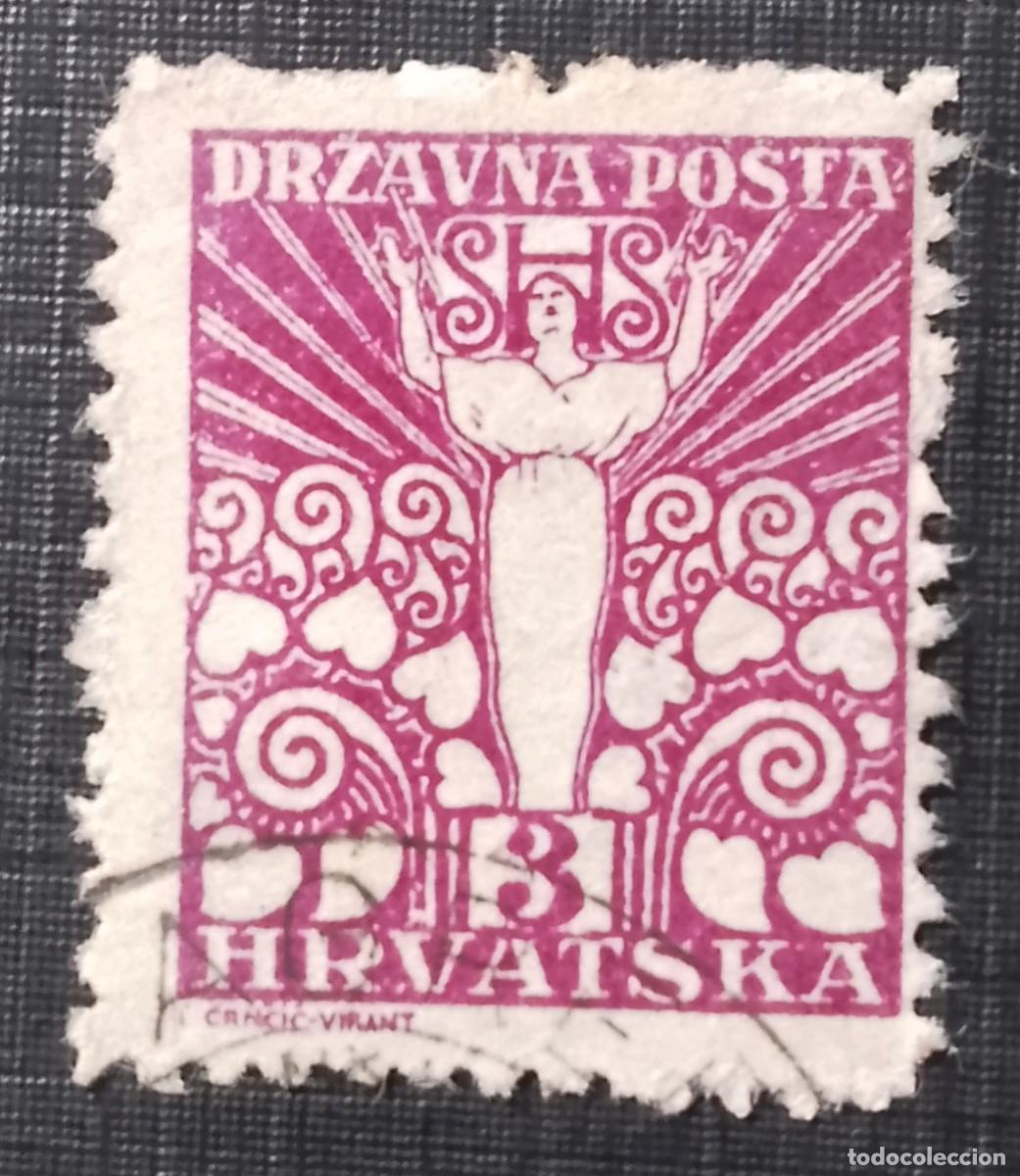 Sellos: YUGOSLAVIA - V/F 3 - A&Ntilde;O 1919 - SELLOS PARA CROACI&Aacute; Y ESLOVENIA - ALEGRIA DE LA LIBERTAD