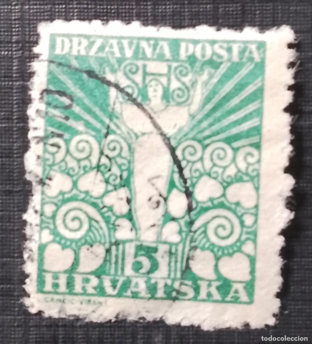 Sellos: YUGOSLAVIA - V/F 5 - A&Ntilde;O 1919 - SELLOS PARA CROACI&Aacute; Y ESLOVENIA - ALEGRIA DE LA LIBERTAD