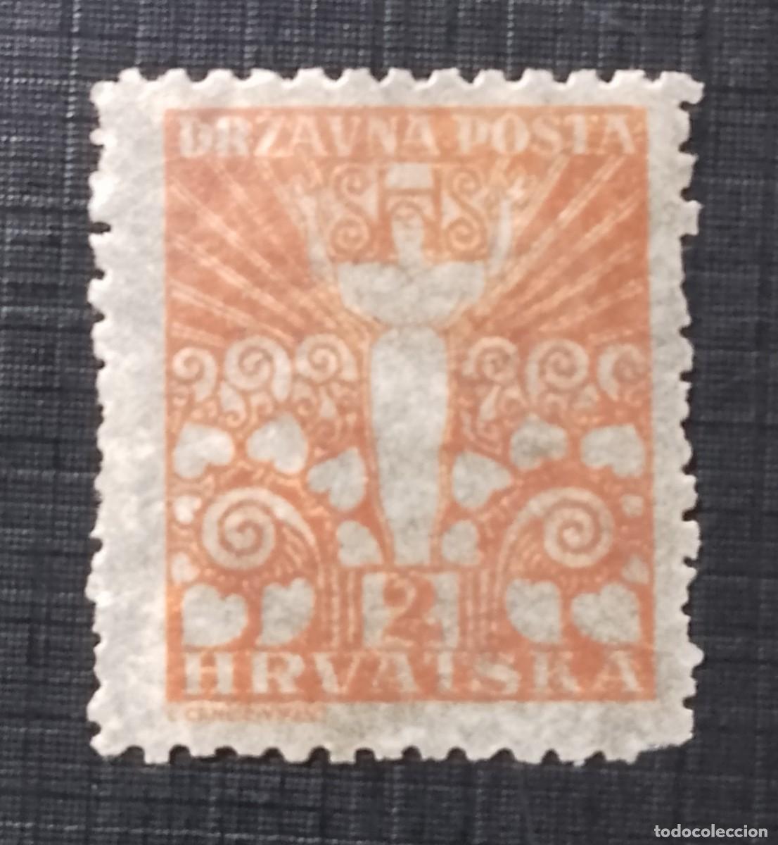 Sellos: YUGOSLAVIA - V/F 2 - A&Ntilde;O 1919 - SELLOS PARA CROACI&Aacute; Y ESLOVENIA - ALEGRIA DE LA LIBERTAD