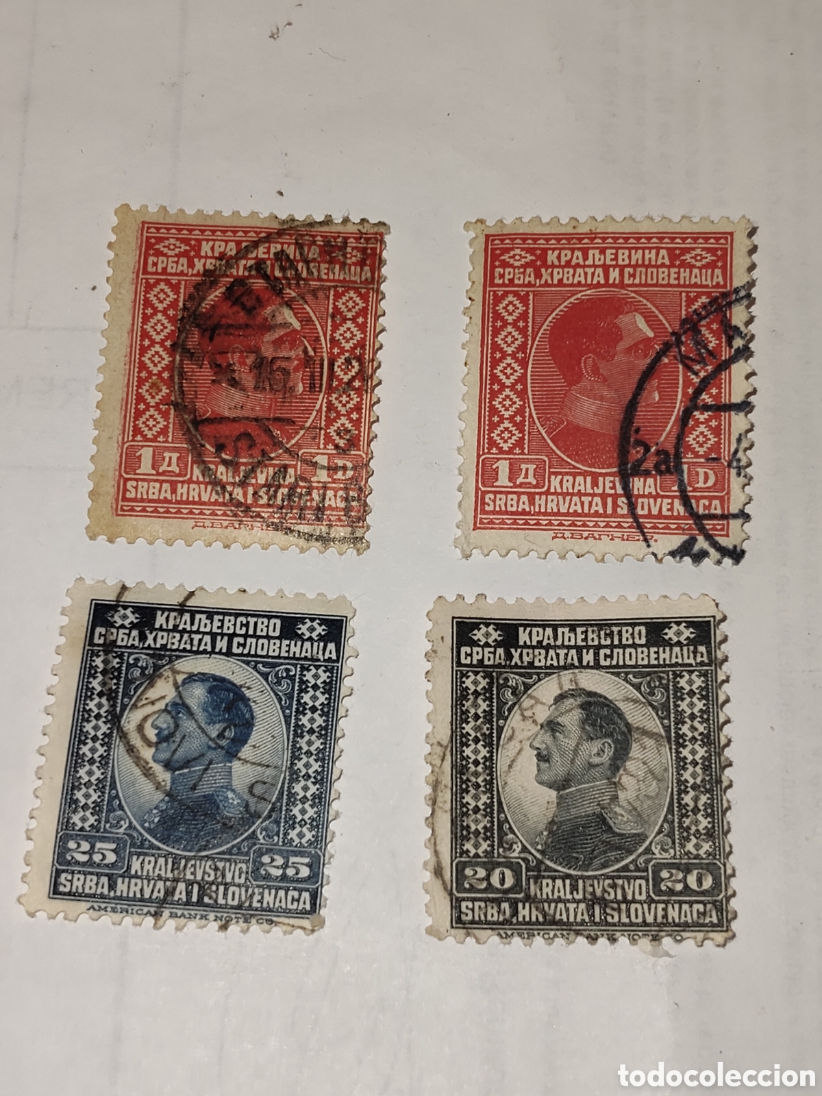 Sellos: 4 Sellos del Rey Alejandro l rey de los Serbios,Croatas y Eslovenos 1926 usados