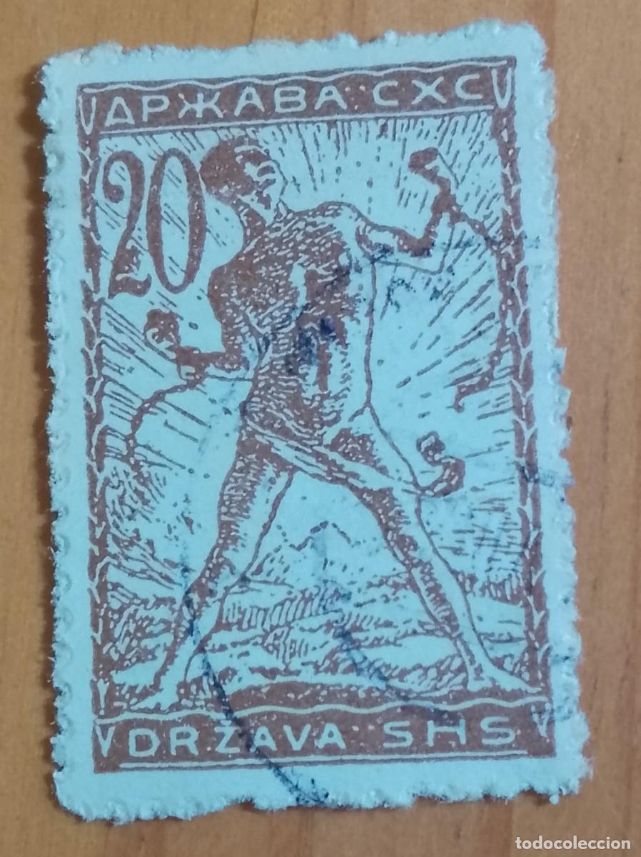 Sellos: YUGOSLAVIA - V/F 20 HELLERS - HOMBRE DE VERIGAR ROMPIEDO CADENAS.