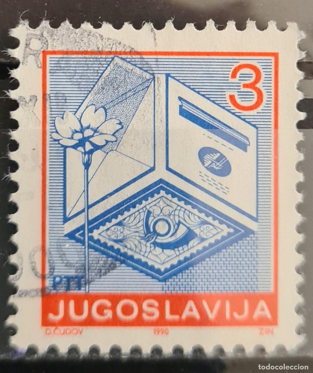 Sellos: Sello usado de Yugoslavia 1990: tipos de 1986-89