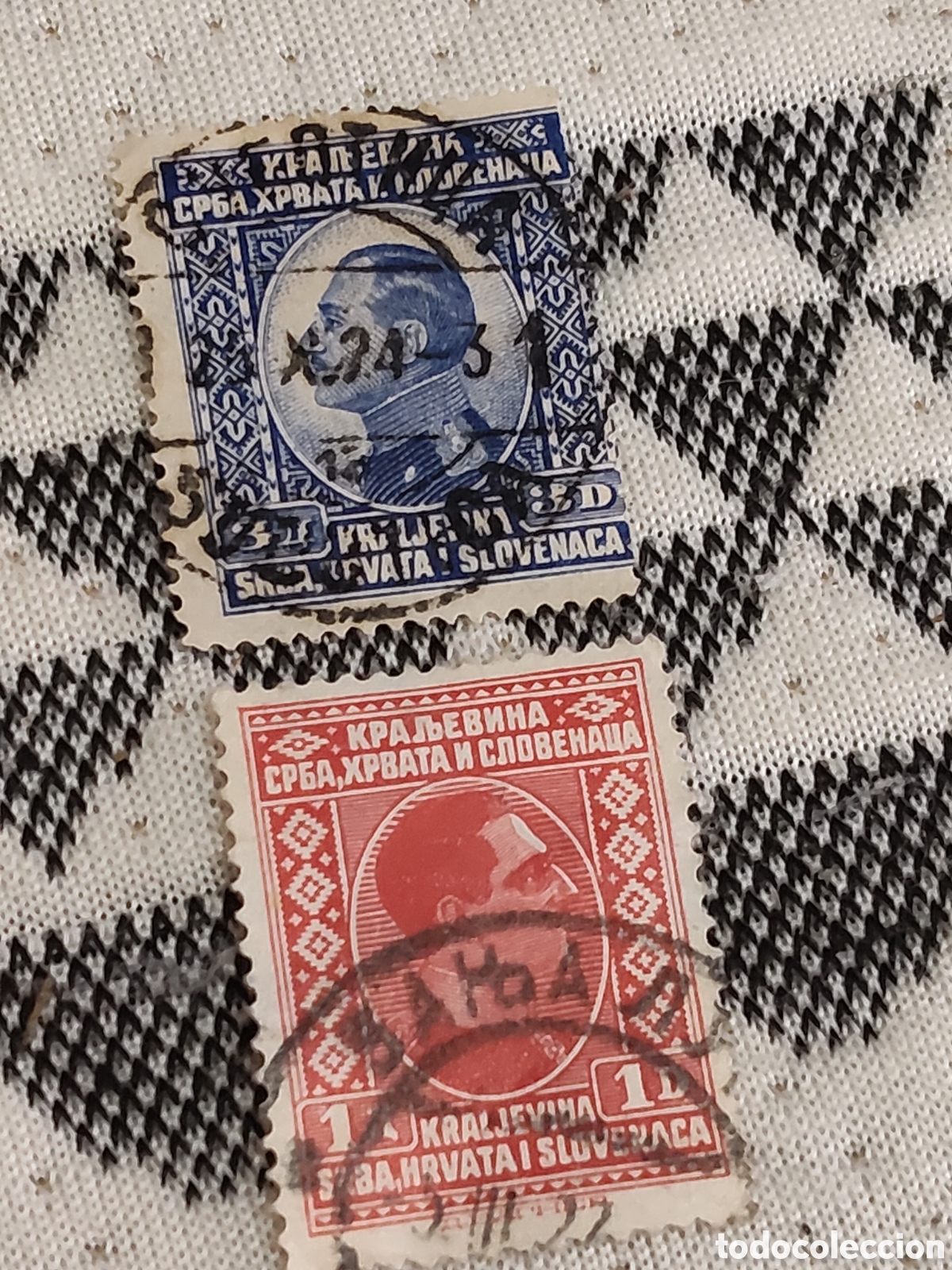 Francobolli: 2 Sellos de los reinos de Serbia,Croacia y Eslovenia Rey Alejandro l 1920-26 usados