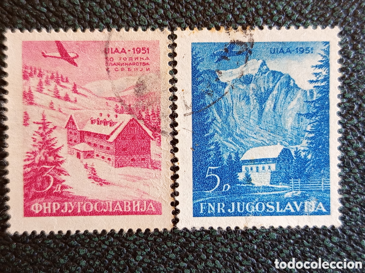Sellos: Pareja Sellos Yugoslavia 1951 UIAA Monta&ntilde;ismo 3D 5,50D Usados