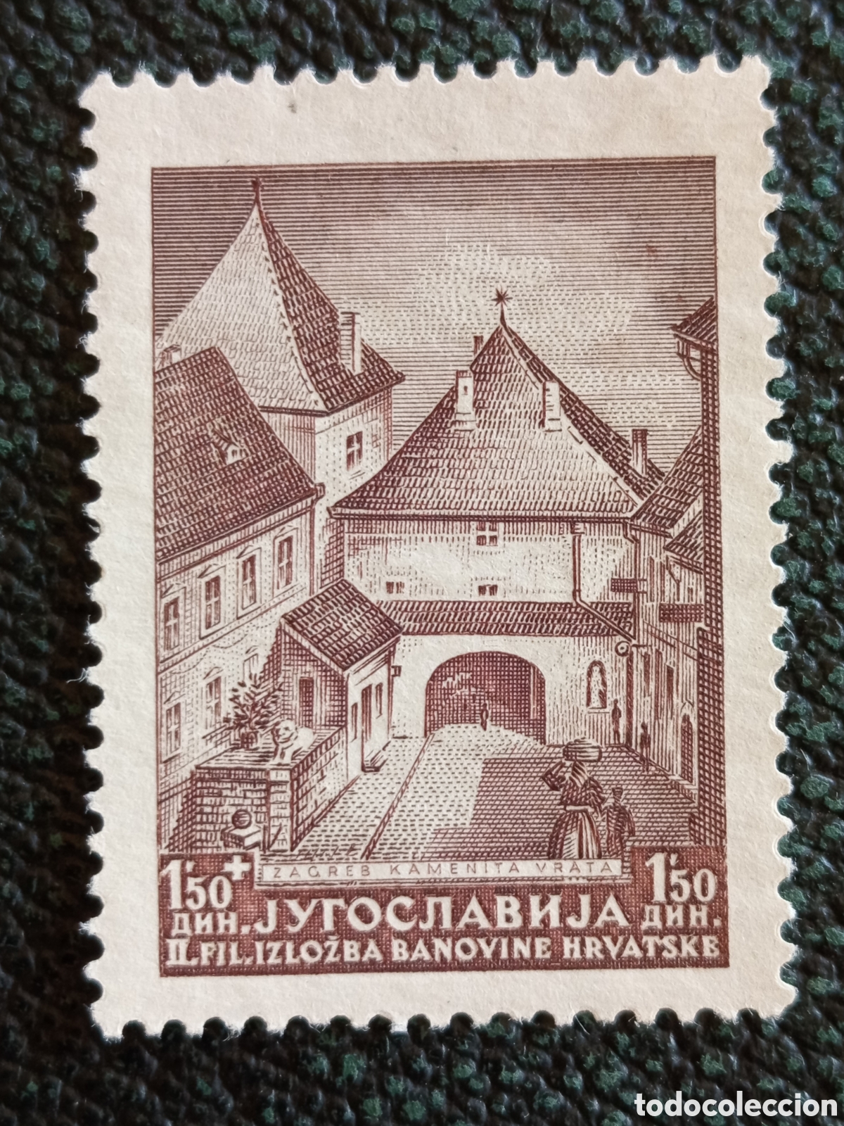 Sellos: Sello Yugoslavia 1940 Zagreb Kamenita Vrata 1.50 Din. MH Nuevo