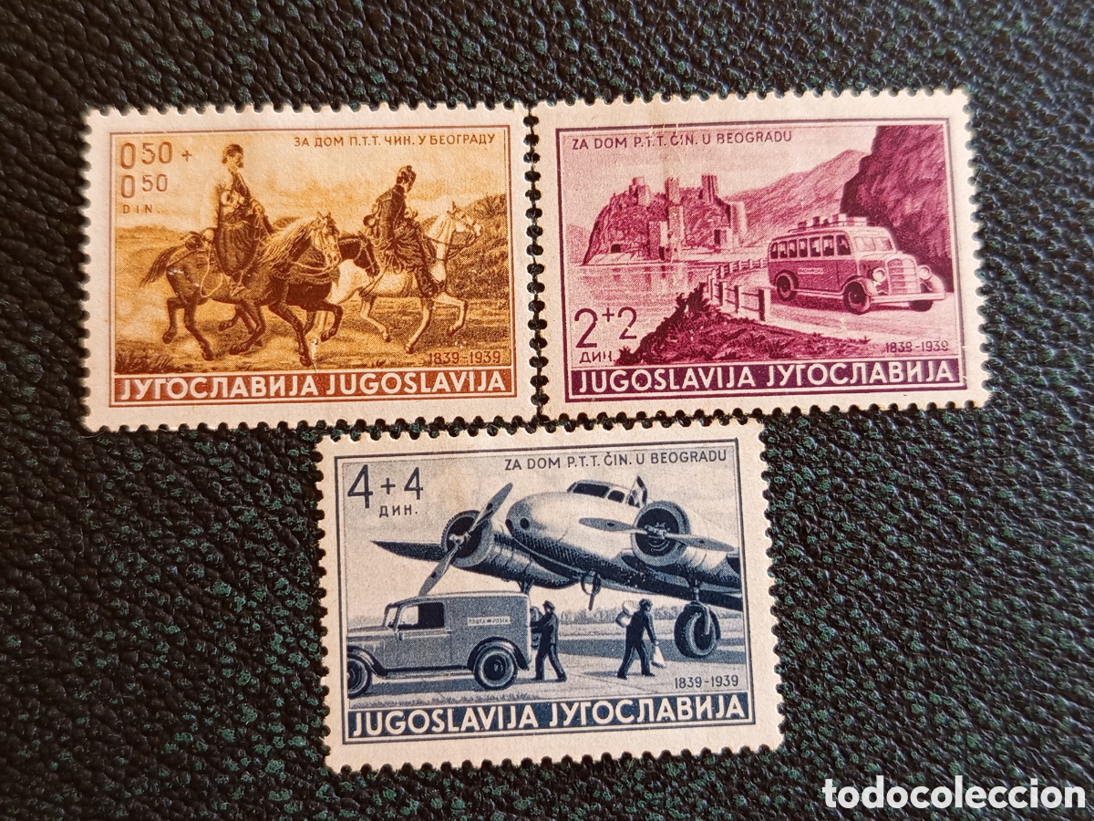 Sellos: Sellos Yugoslavia Centenario PTT 1939 Mi. 370-374 MH