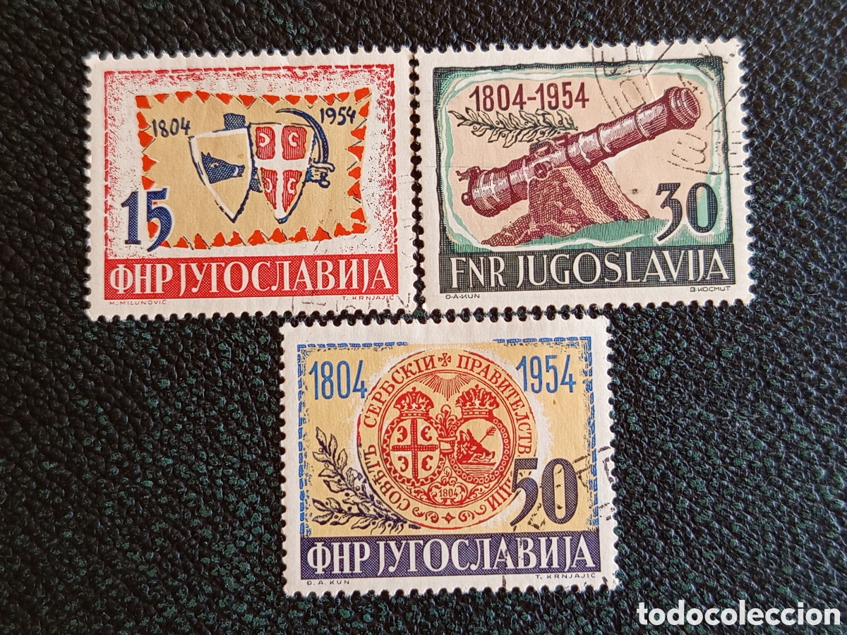Sellos: Sellos Yugoslavia 150 Aniv. 1804-1954 Mi. 744-746