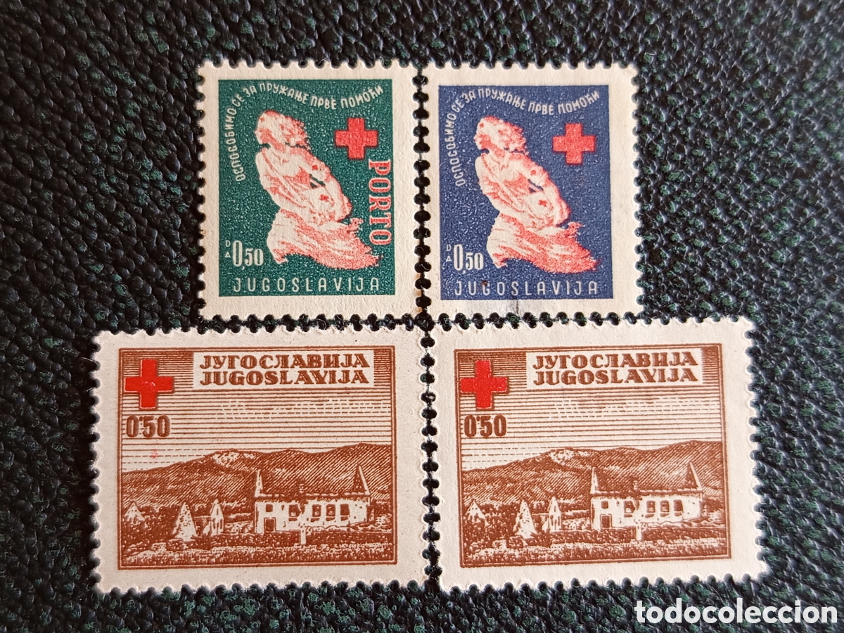 Sellos: Sellos Yugoslavia Cruz Roja Porto 1947 MH
