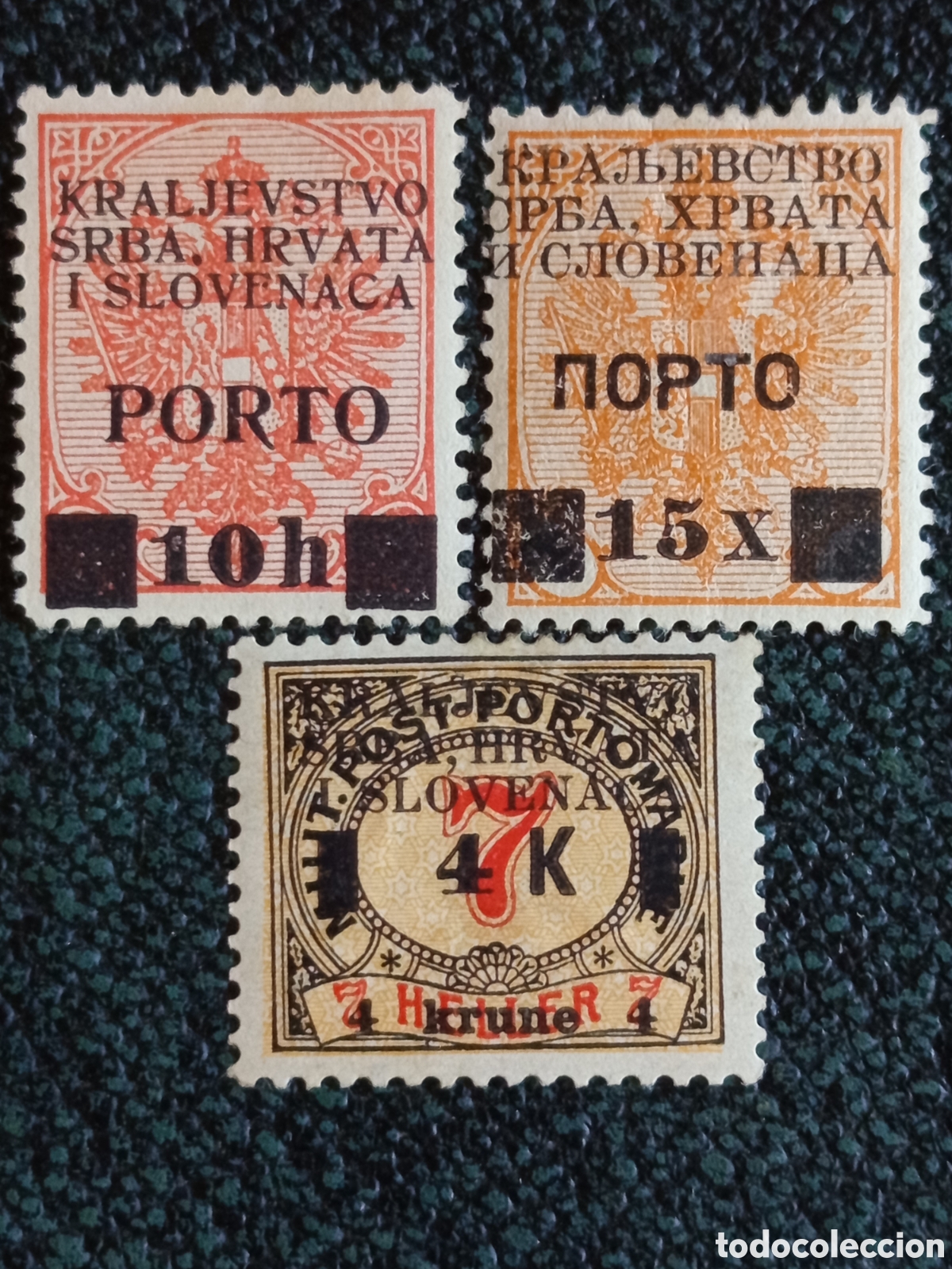 Sellos: Lote 3 Sellos Tasa Porto Yugoslavia SHS 1918/1919 Michel P14/P26 / Austro-Hungr&iacute;a