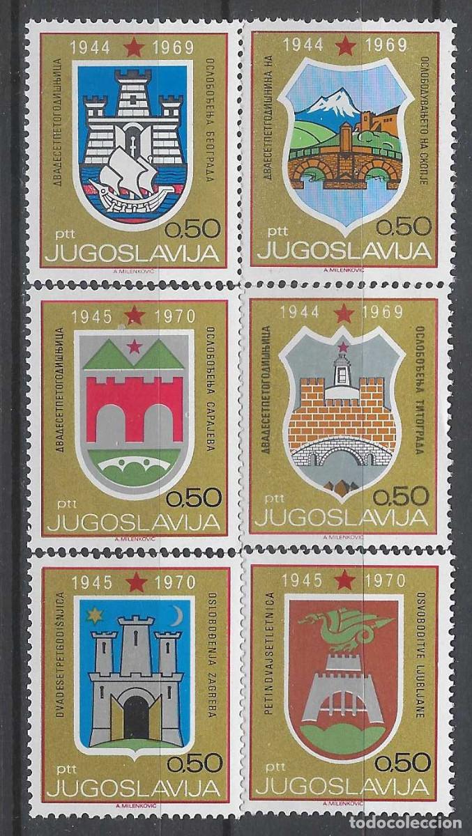 Sellos: YUGOSLAVIA 1969-70 - 25&ordm; ANIV. DE LA LIBERACI&Oacute;N DE YUGOSLAVIA, ESCUDOS, S.COMPLETA - MNH**