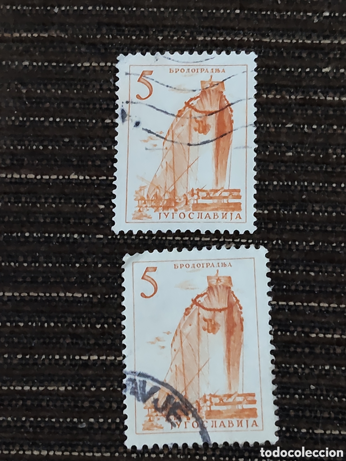 Sellos: 2 Sellos de Yugoslavia construcion naval 1958