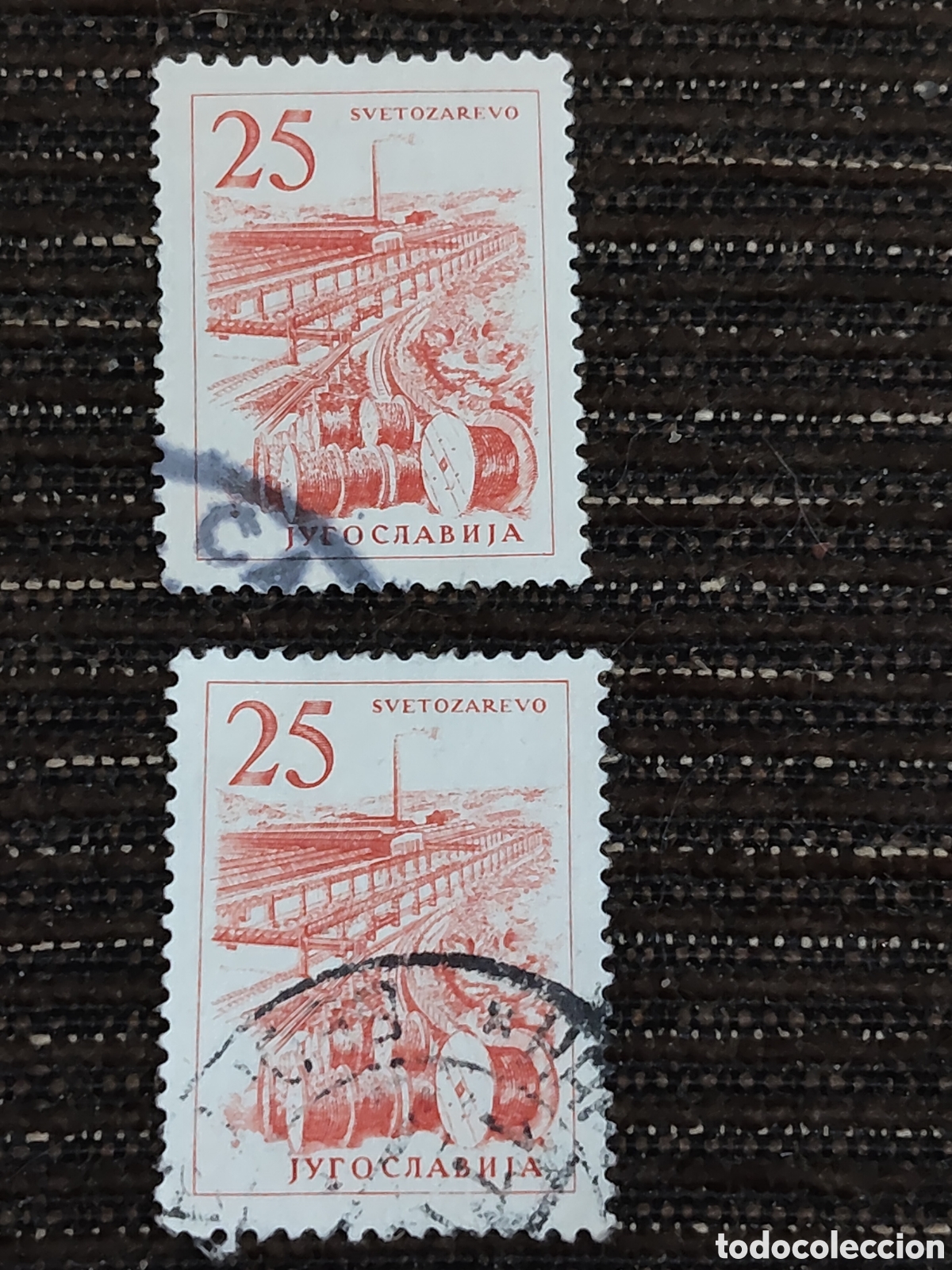 Sellos: 2 sellos de Yugoslavia Ingenier&iacute;a y Arquitectura 1961