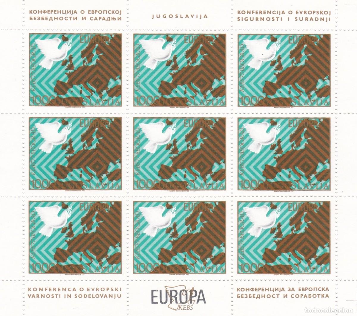Timbres: Yugoslavia. Pliego de sellos nuevos. A&ntilde;o 1977. Europa.