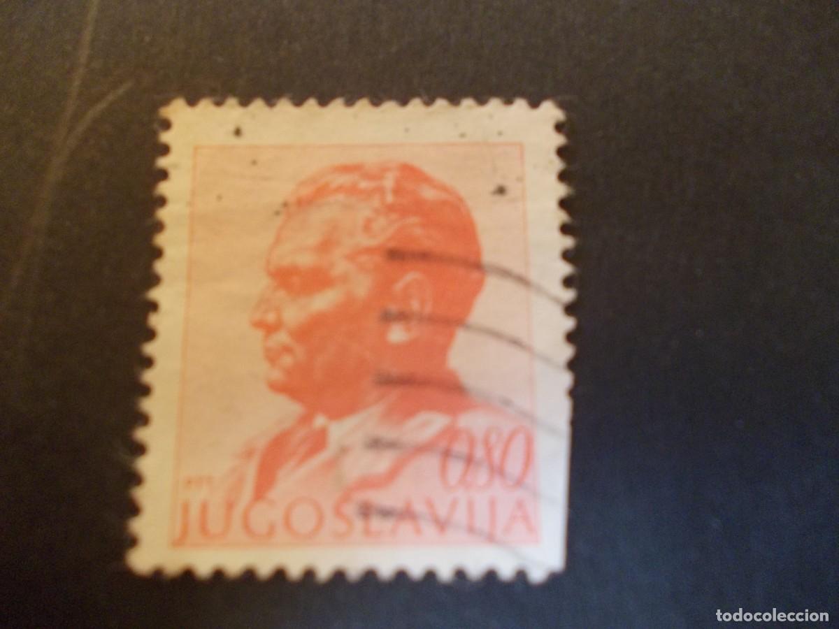 Timbres: Sello Yugoslavia 0.80 Josip Broz Tito rojo presidente dictador Yugoslavia hist&oacute;rica pol&iacute;tica 1974