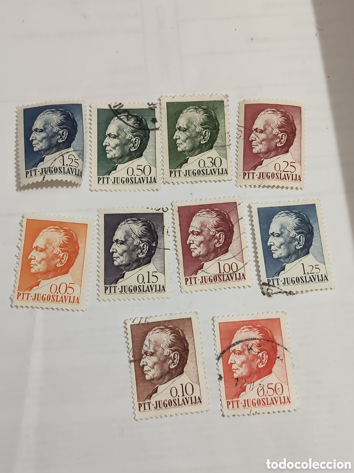 Sellos: 10 sellos de Yugoslavia Mariscal Josip Broz Tito 1967