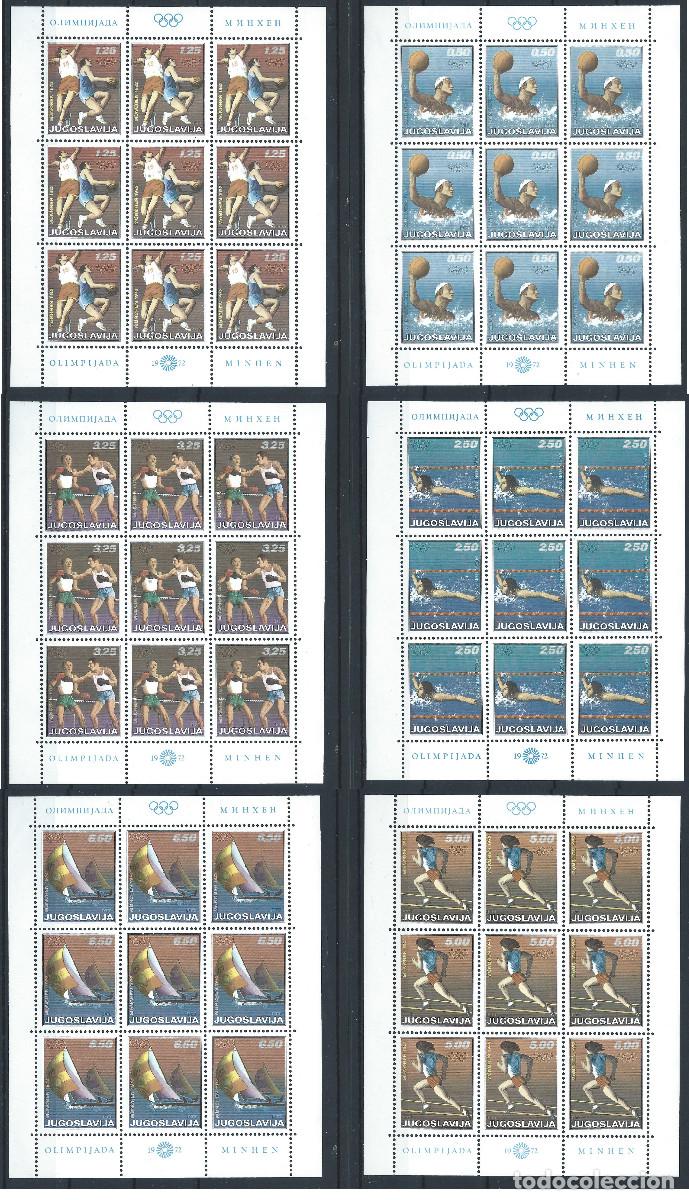 Sellos: Yougoslavie N&deg;1335/40** (MNH) 1972 En Feuille - J.O de Munich