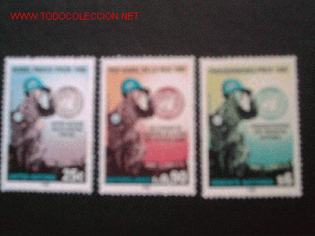 Timbres: PREMIO NOBEL PAZ 1988 A CASCOS AZULES DE LA ONU