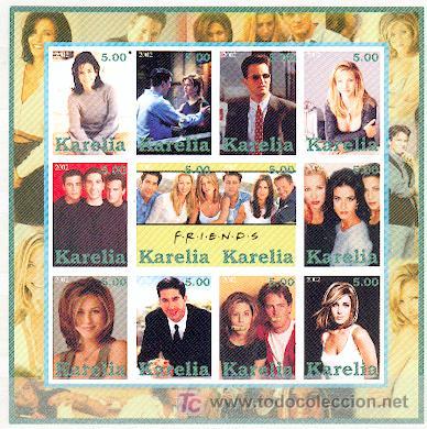 Stamps: CINEMA  & TV F.R.I.EN.D.S BLOQUE **