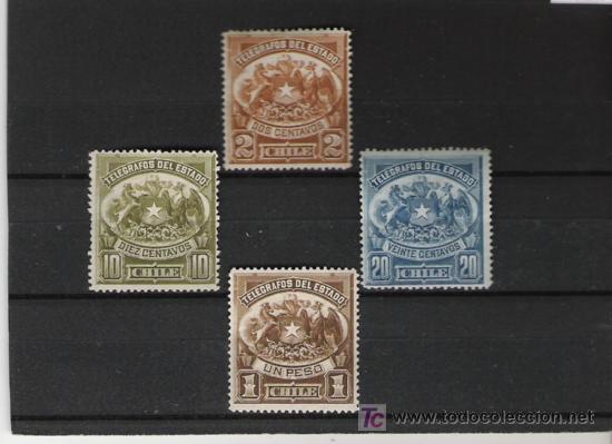 Sellos: CHILE SERIE 1/4 DE TELEGRAFOS - Foto 1