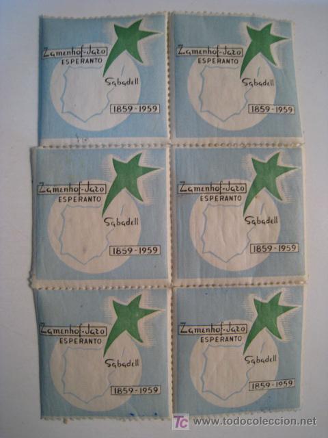 Francobolli: CENTENARIO ESPERANTO 1859-1959. LOTE 6 ESTAMPILLAS SELLOS