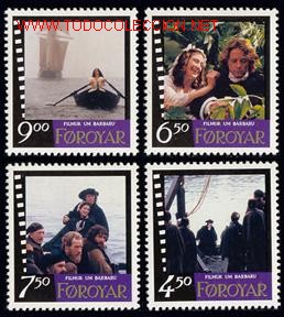 Sellos: FEROE 1997 318/21 BARBARA CINE 4v. - Foto 1