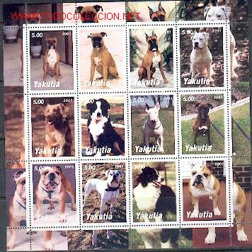 Timbres: C&atilde;es Bloco ** (4)