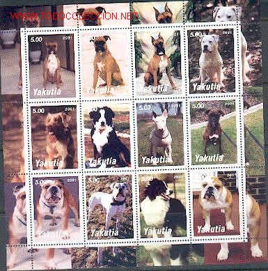Timbres: C&atilde;es Bloco ** (12)