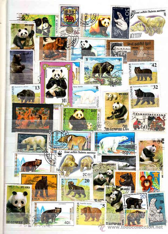 Sellos: COLECCION DE 49 SELLOS DE OSOS - Foto 1