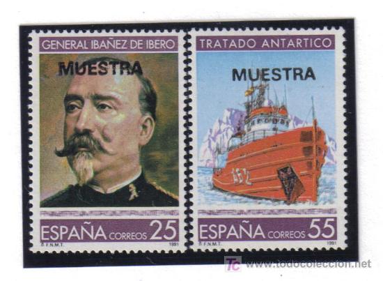 Timbres: SELLOS SOBRECARGA MUESTRA CIENCIA Y T&Eacute;CNICA TRATADO ANT&Aacute;RTICO ANTARTIDA BUQUE OCEANOGRAFICO LAS PALM