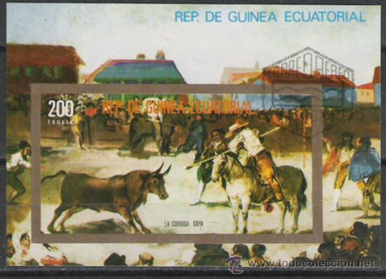 Briefmarken: TEMA TOROS HOJA SIN DENTAR MATASELLADA CON GOMA ORIGINAL