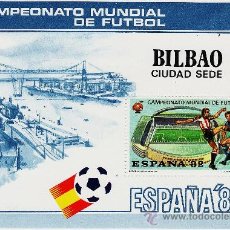 Sellos: FUTBOL - MUNDIAL ESPAÑA 82 - CIUDADES SEDE - HOJITA RECUERDO - BILBAO - SAN MAMES - 1982. Lote 17241268
