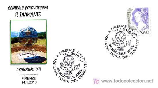 Timbres: ELECTRICIDAD - Central fotovoltaica EL DIAMANTE de Pratolino