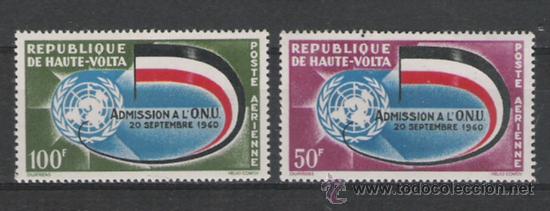 Timbres: TEMA BANDERAS DEL MUNDO SERIE DE ALTO VOLTA