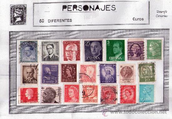 Sellos: tematica de 50 sellos diferentes de personajes - Foto 1